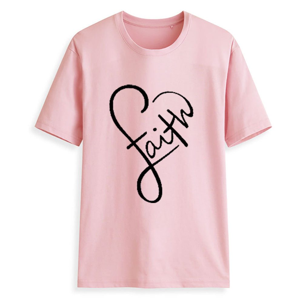 Women's Summer Fashion Cross Faith T-Shirt, Short Sleeve