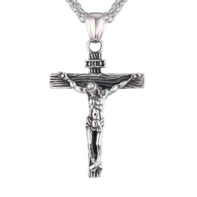 Vintage Cross Pendant Necklace for Men