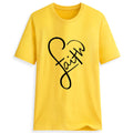 Women's Summer Fashion Cross Faith T-Shirt, Short Sleeve