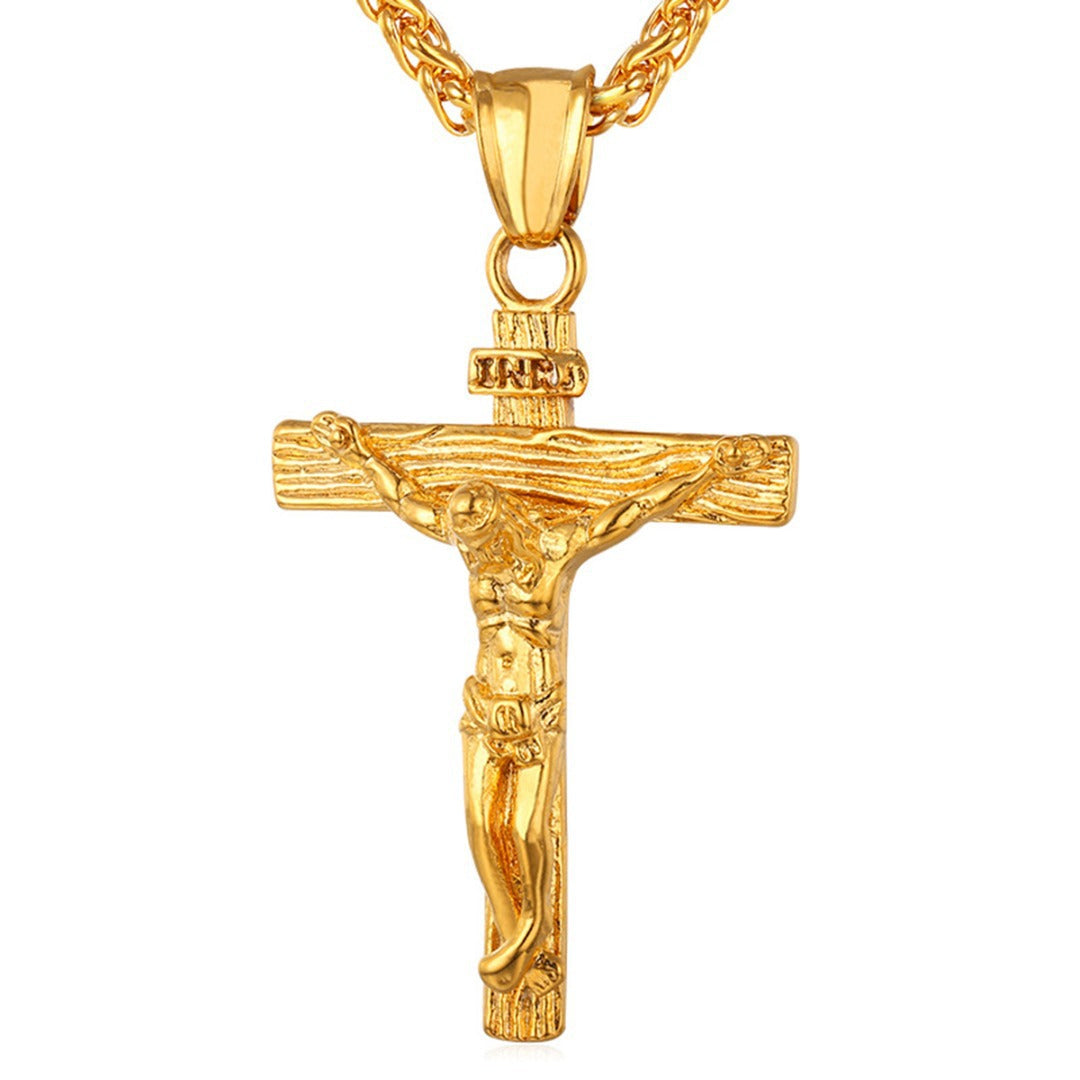 Vintage Cross Pendant Necklace for Men