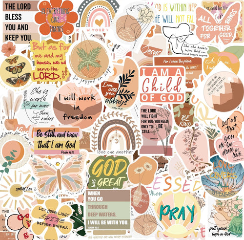 110pcs Prayer Board Bible Stickers Inspirational Boho Christian Stickers Prayer Board Supplies Kit Stickers for Water Bottles Journal Scrapbook Bible Study Supplies Christian Gifts for Kids