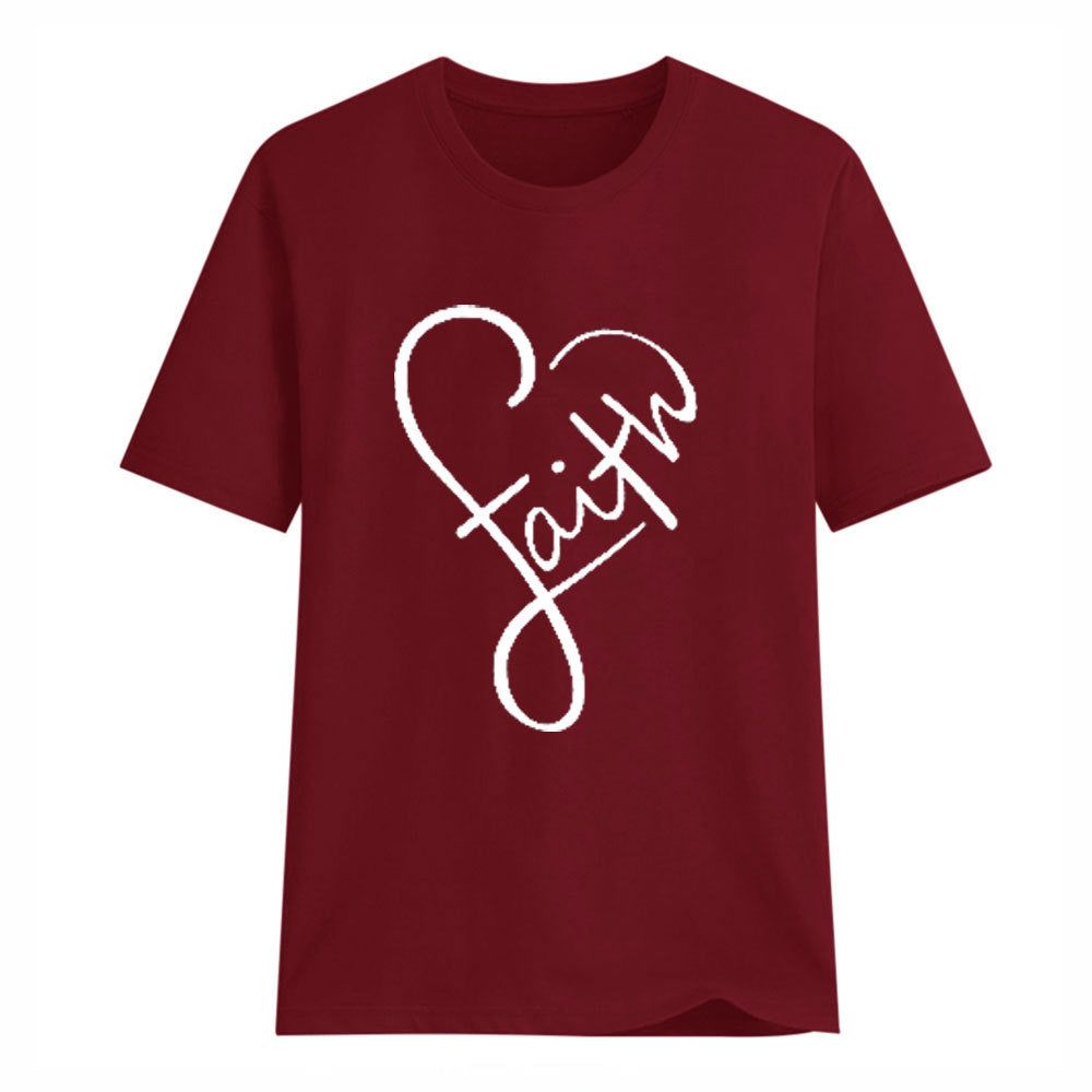 Women's Summer Fashion Cross Faith T-Shirt, Short Sleeve