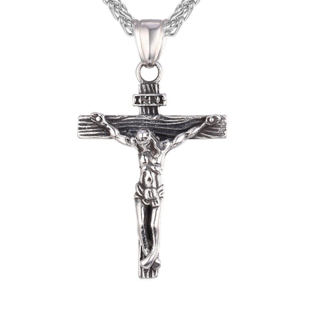 Vintage Cross Pendant Necklace for Men