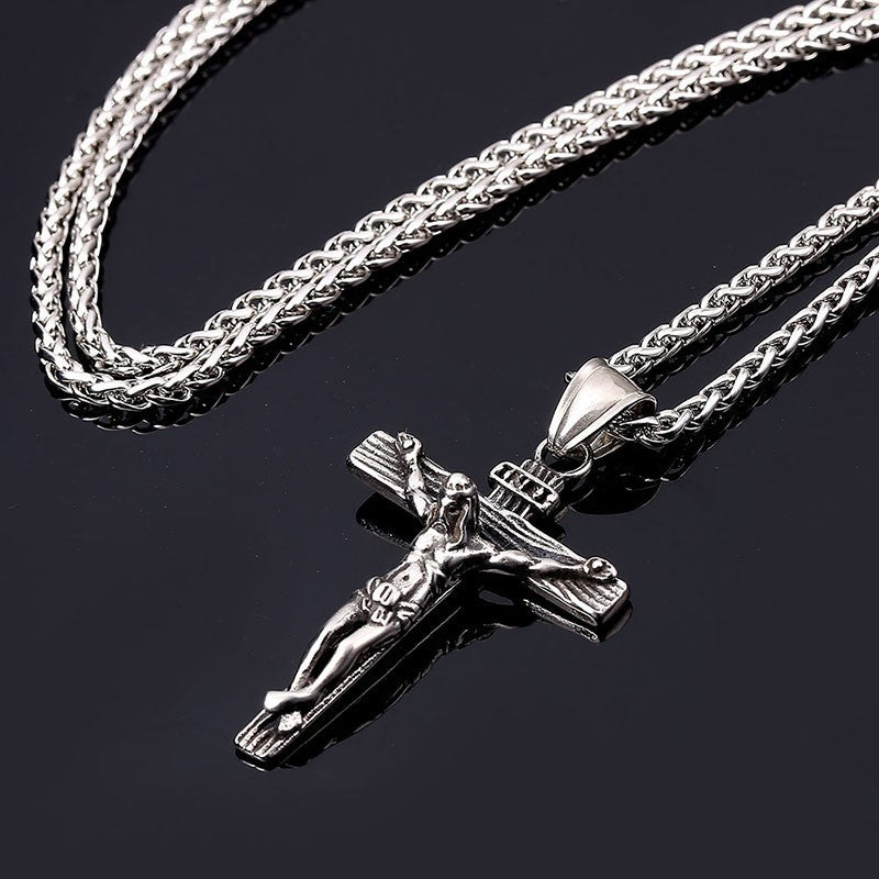 Vintage Cross Pendant Necklace for Men